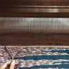 handwoven wall hanging on loom