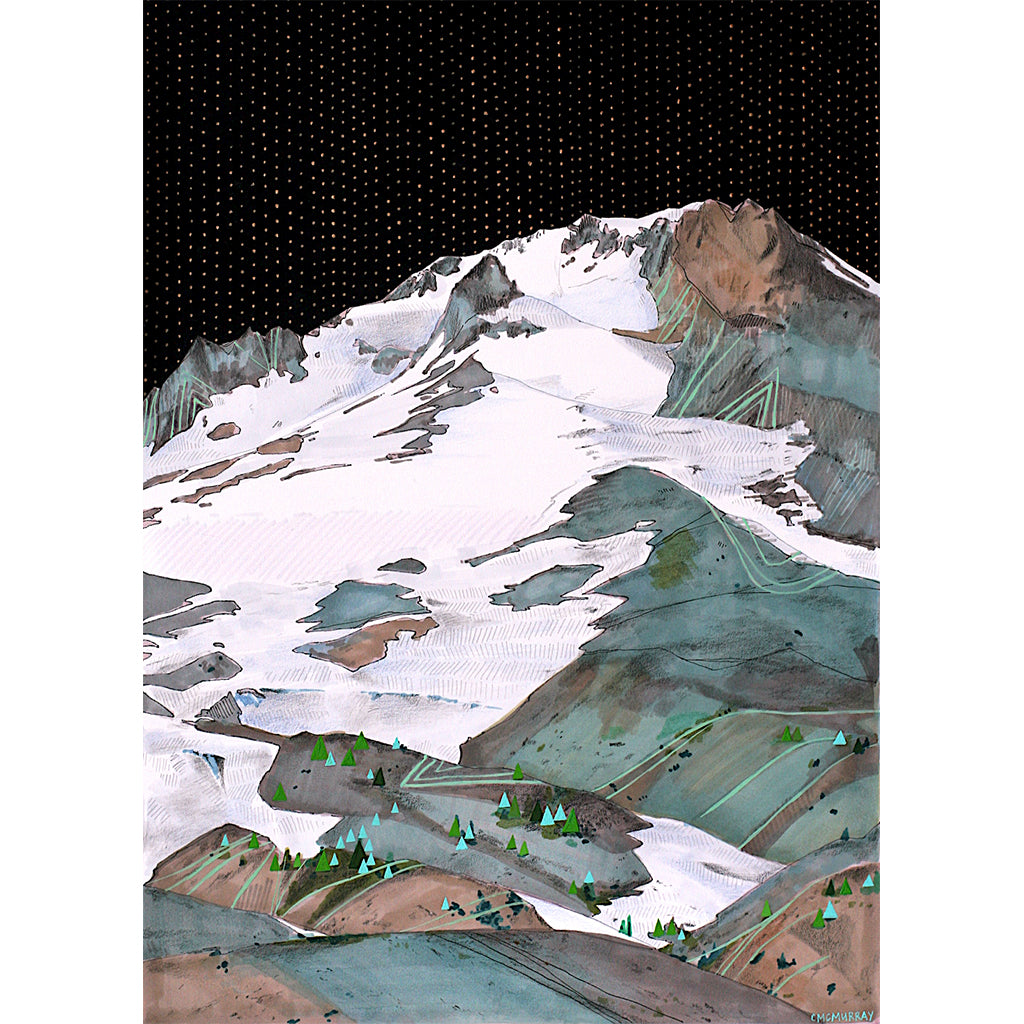 summit mountain art print mt hood cathy mcmurray