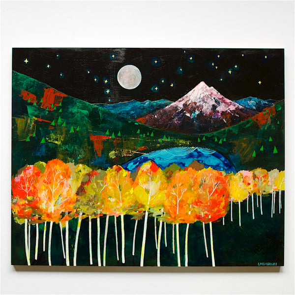 aspen mountain night scene painting